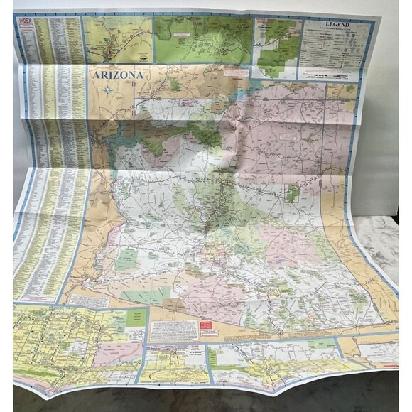 Arizona New Mexico State Map Transportation Travel Highway Map 2018 AAA - Picture 4 of 12